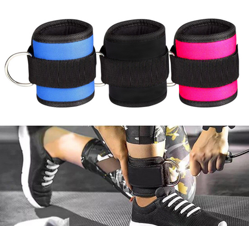 New D-ring Ankle Strap Buckle Adjustable Ankle Weights Gym Leg Ankle Cuffs Power Weight Lifting Fitness Rope 1/2PC - VitalSquare